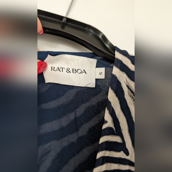 Rat & Boa Thalia Coverup/Dress & Matching Head Scarf - Navy/Cream - Picture 9 of 11